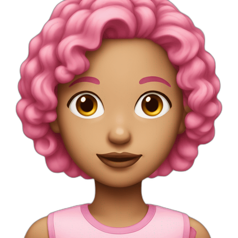 Light skin Girl with a pink hair emoji