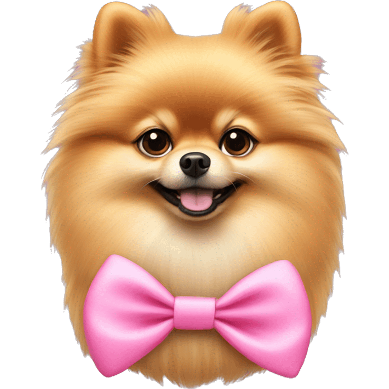 pomeranian with pink bow emoji