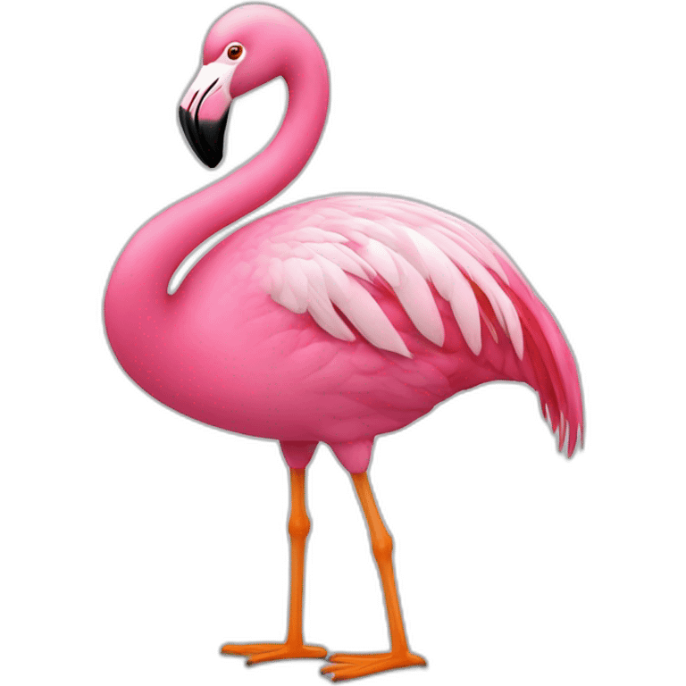 Un flamand rose avec des lunettes emoji