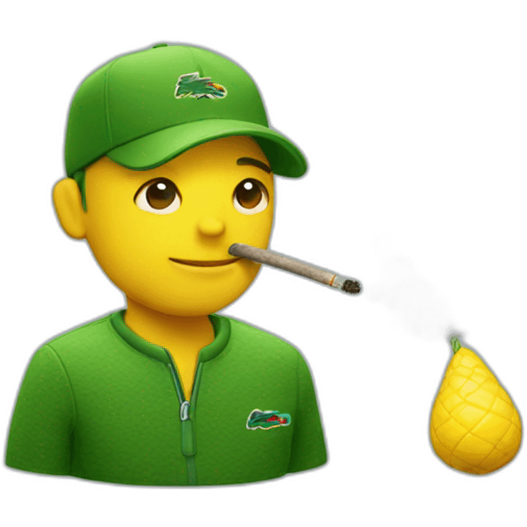 Weed smoker with lacoste yellow puffer emoji