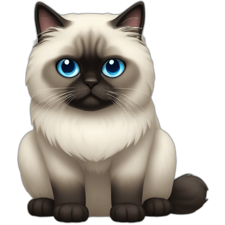 himalayan cat dj blue eyes dark face full body emoji