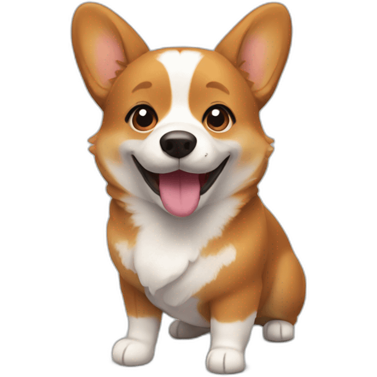 smiling brown corgi emoji