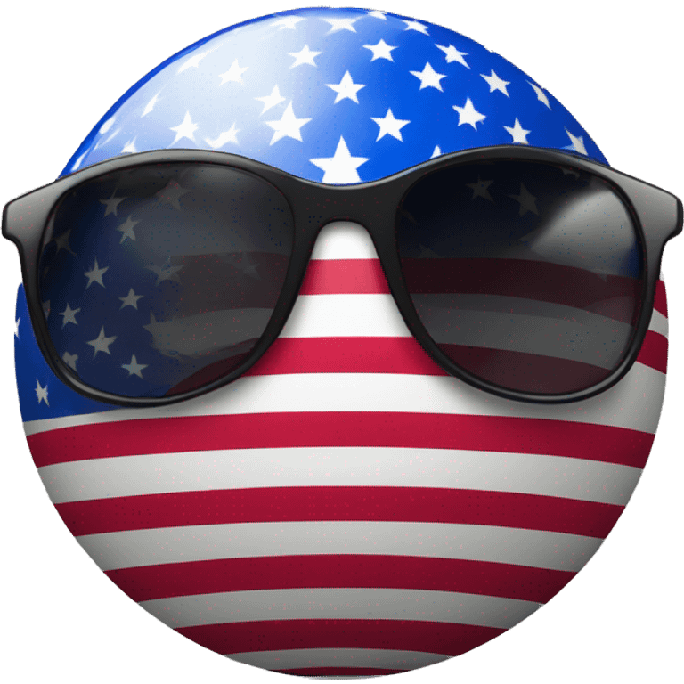 Usa flag in a ball with sunglasses  emoji