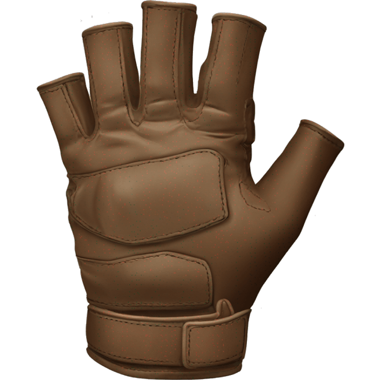 fingerless brown leather tactical glove emoji