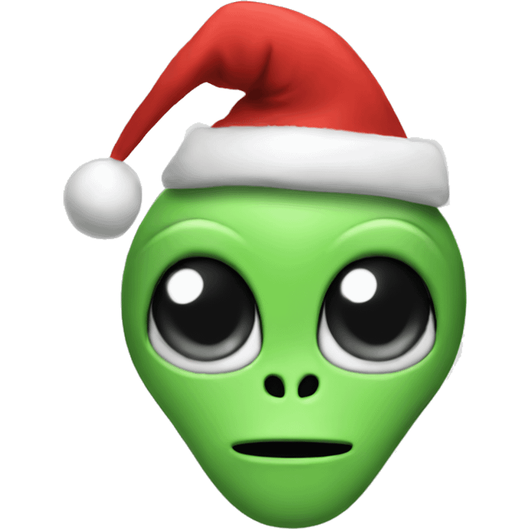 alien with christmas hat emoji