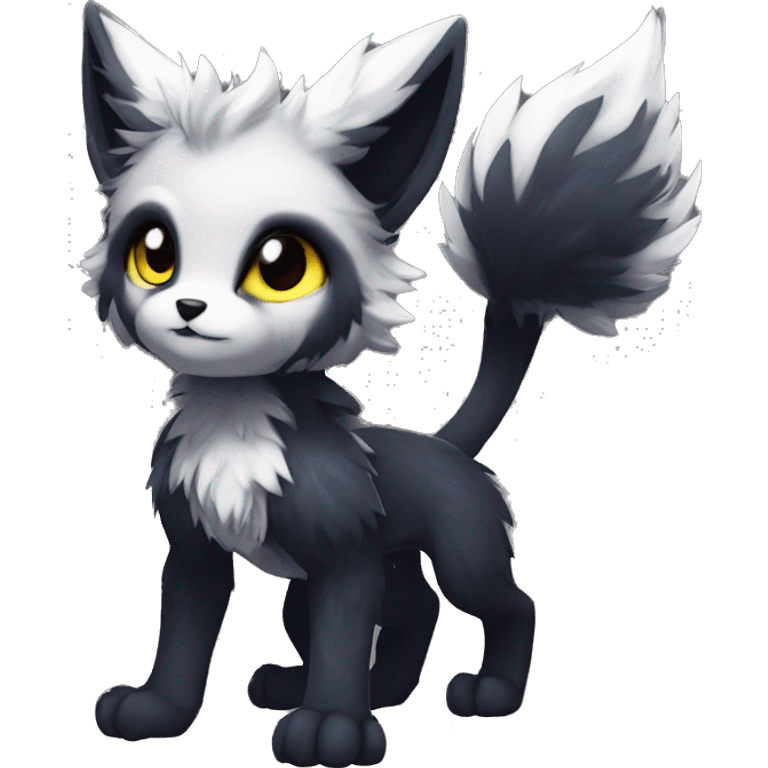 Anthro-Edgy-Cool-Dark-Contrast-Colors-Fantasy-Fur-Sona-Chibi-Shiny-Fakémon-Hybrid full body emoji