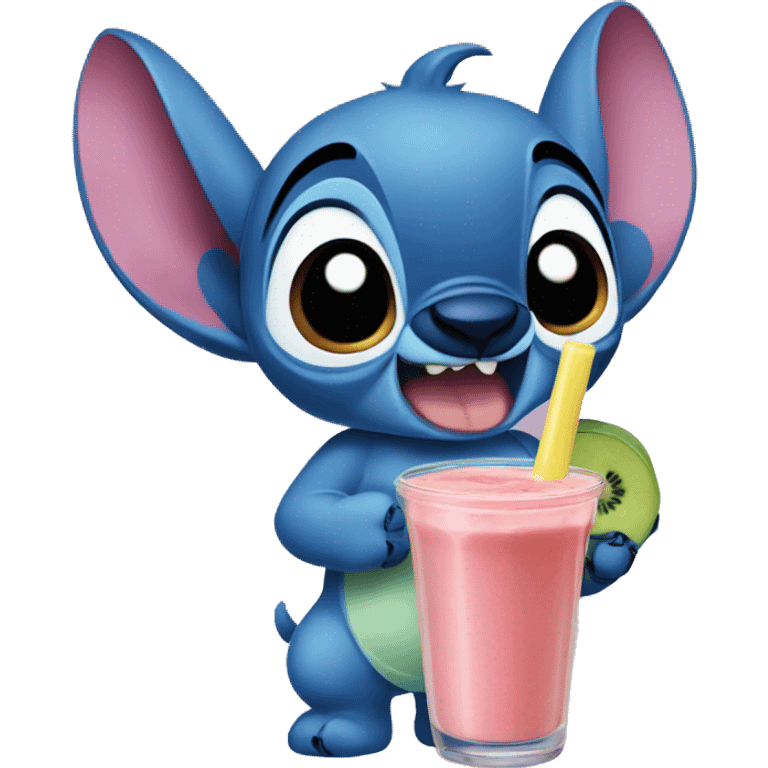 Stitch from lilo and stitch drinking a smoothie emoji