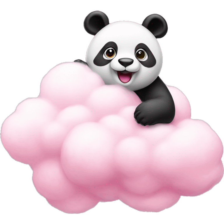 pink panda on a cotton candy cloud  emoji