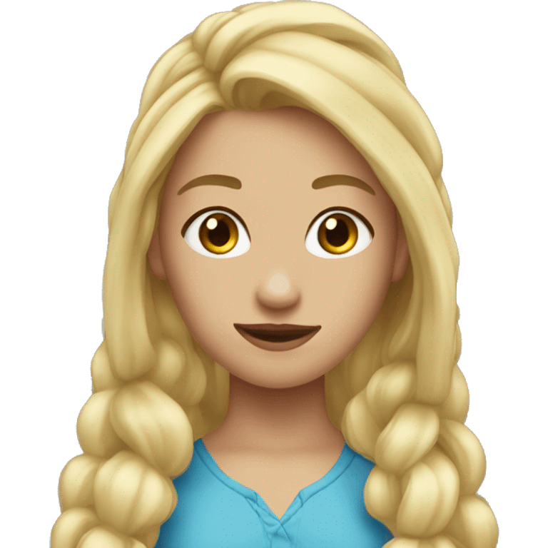 long blonde ponytail thin light skin with small eyes eyes close together emoji