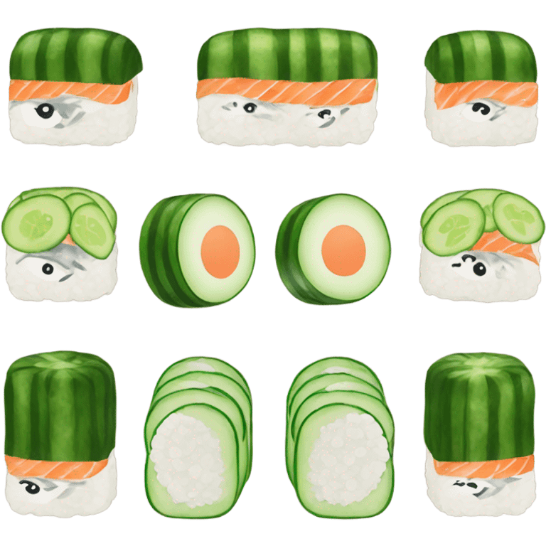 Rolls with fish and cucumbers — Japanese food emoji