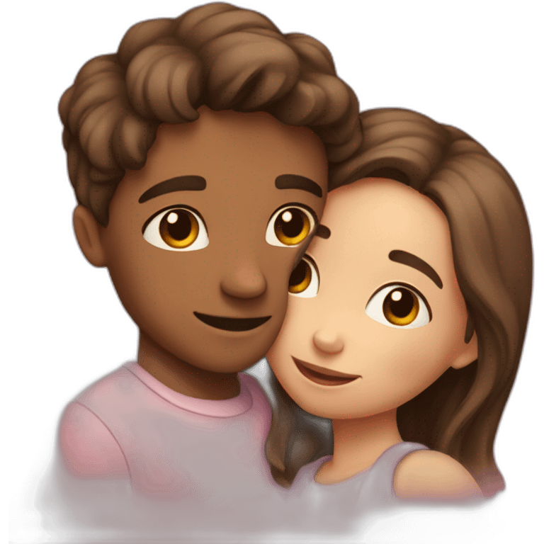 boy and girl hugging in love emoji