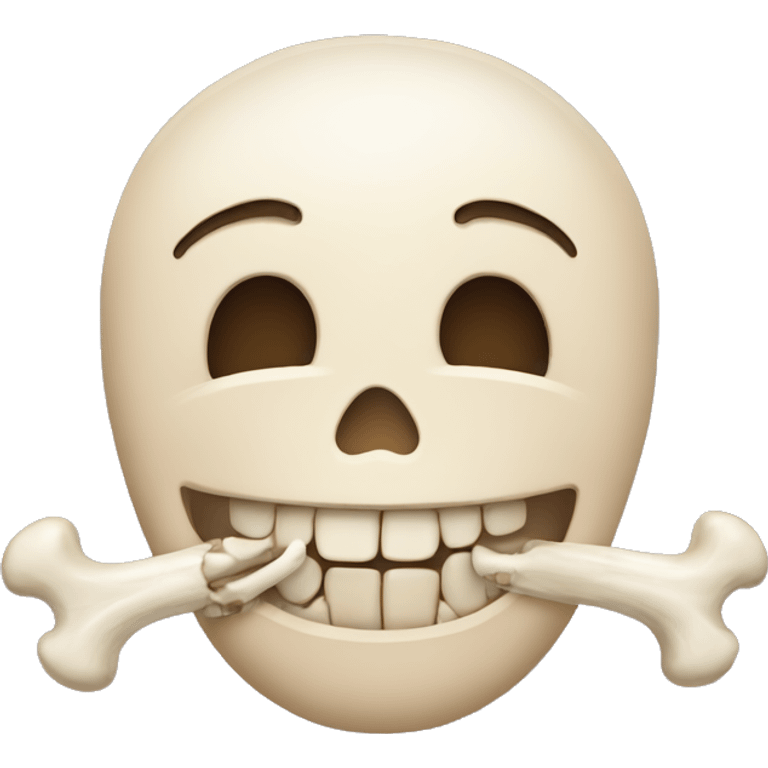 Smiling with bone emoji