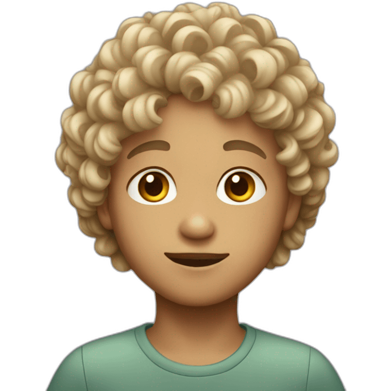 young boy with curly faded hair emoji