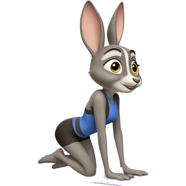 judy hopps doing downward dog emoji