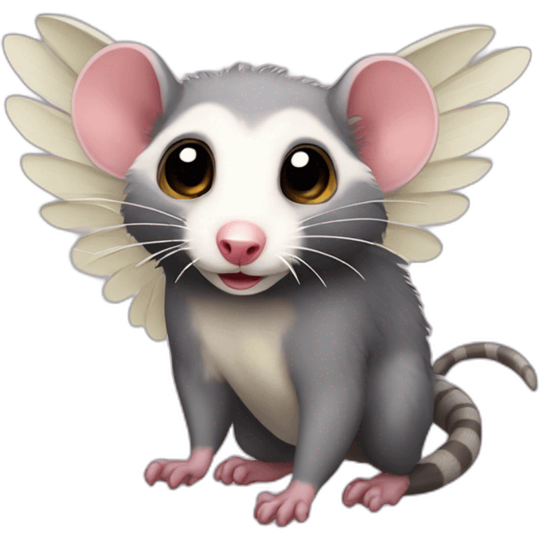 Adult wild opossum with wings  emoji