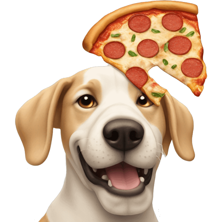 Dog eating pizza  emoji