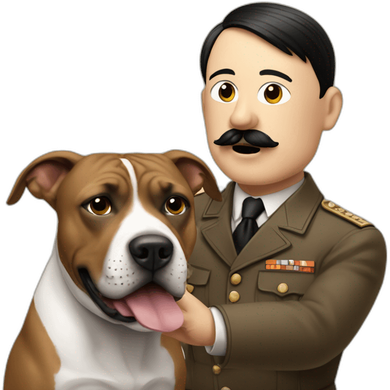 adolf hitler petting a pitbull emoji