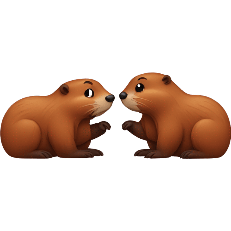 Two Beavers  in love emoji