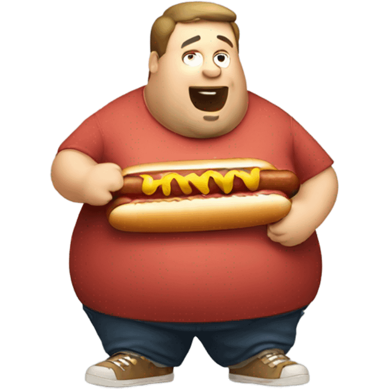 Fat guy eating hot dog emoji