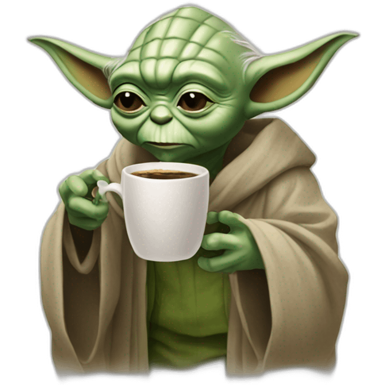 Yoda drinking coffee emoji