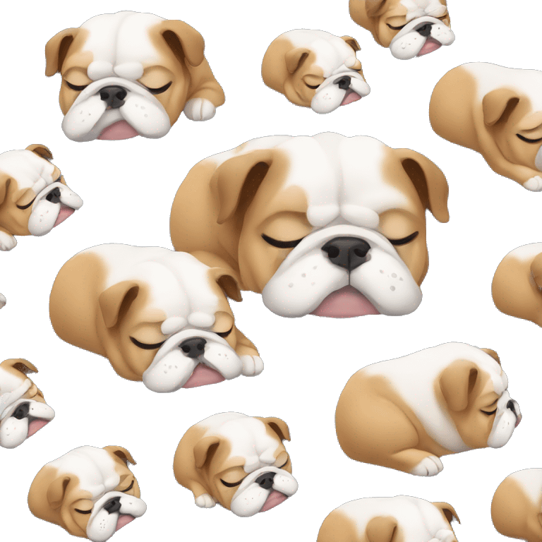 english bulldog sleeping emoji