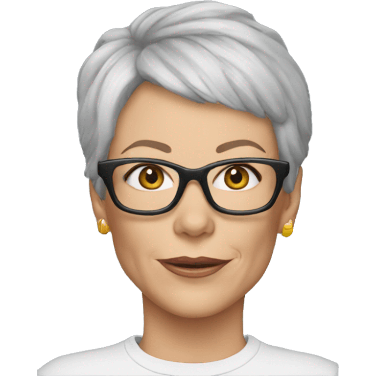 super realistic jamie lee curtis wearing tee emoji