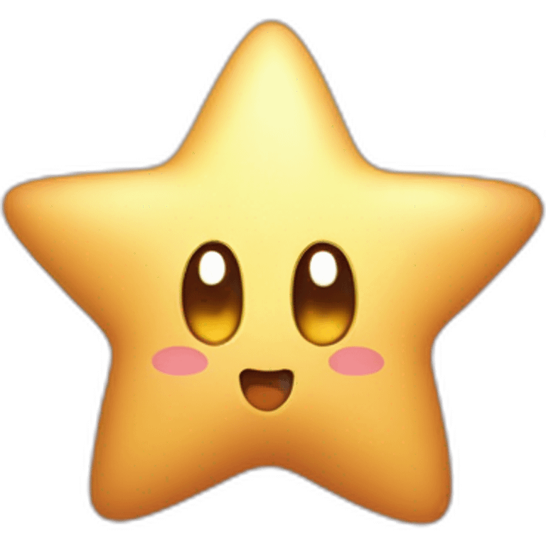 clean cute happy Kirby with a golden star emoji