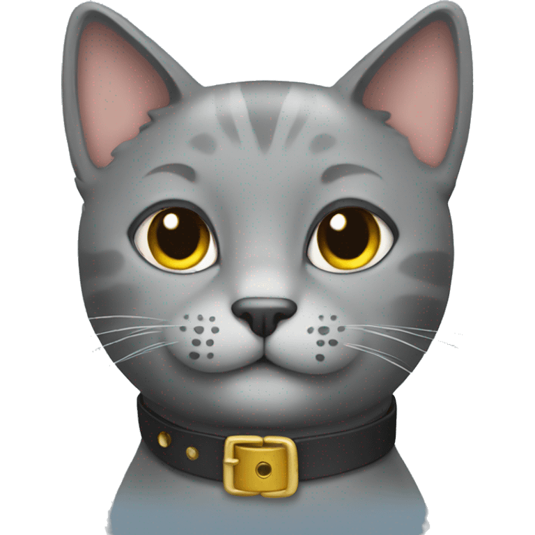 Gray cat with a collar emoji