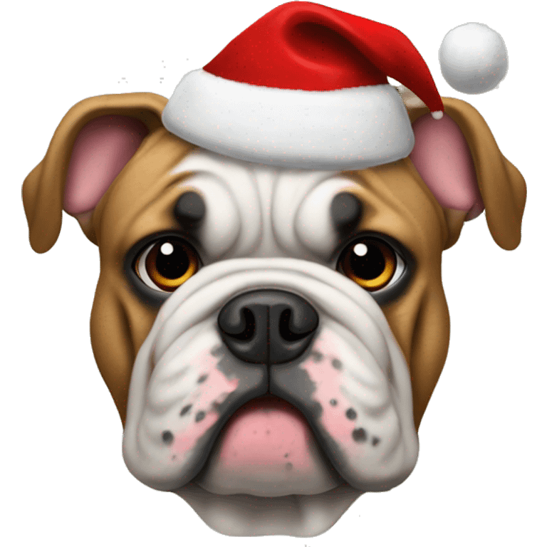 Frech bulldog with a chrismas cap emoji