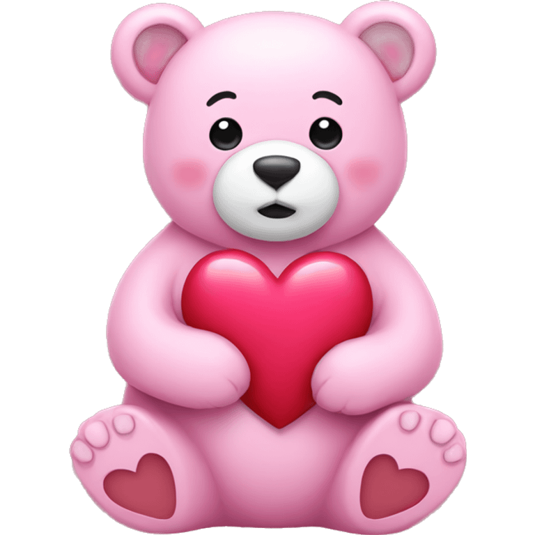 pink bear holding heart  emoji