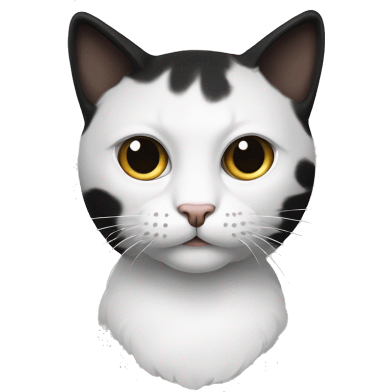 gato negro con mancha blanca en el cachete y ojos ver emoji