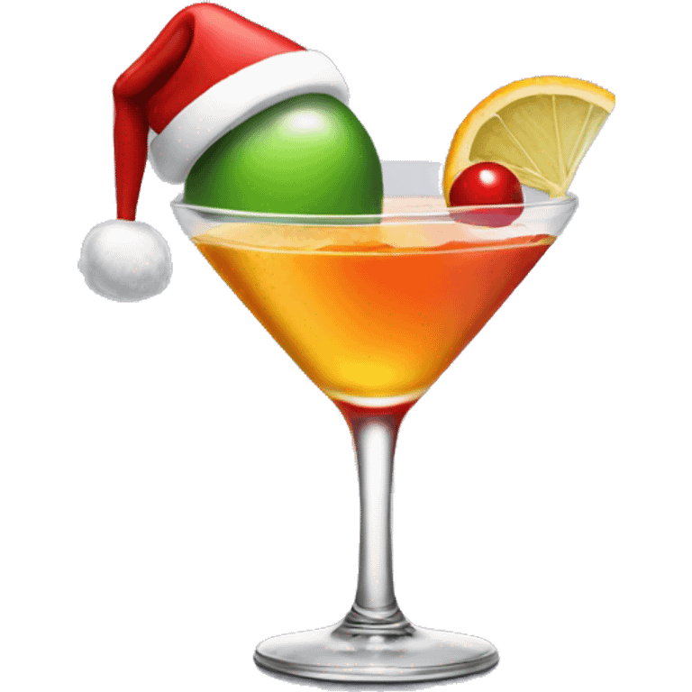 cocktail with a santa hat  emoji