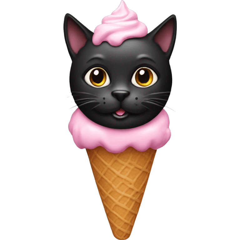 Black cat ice cream emoji