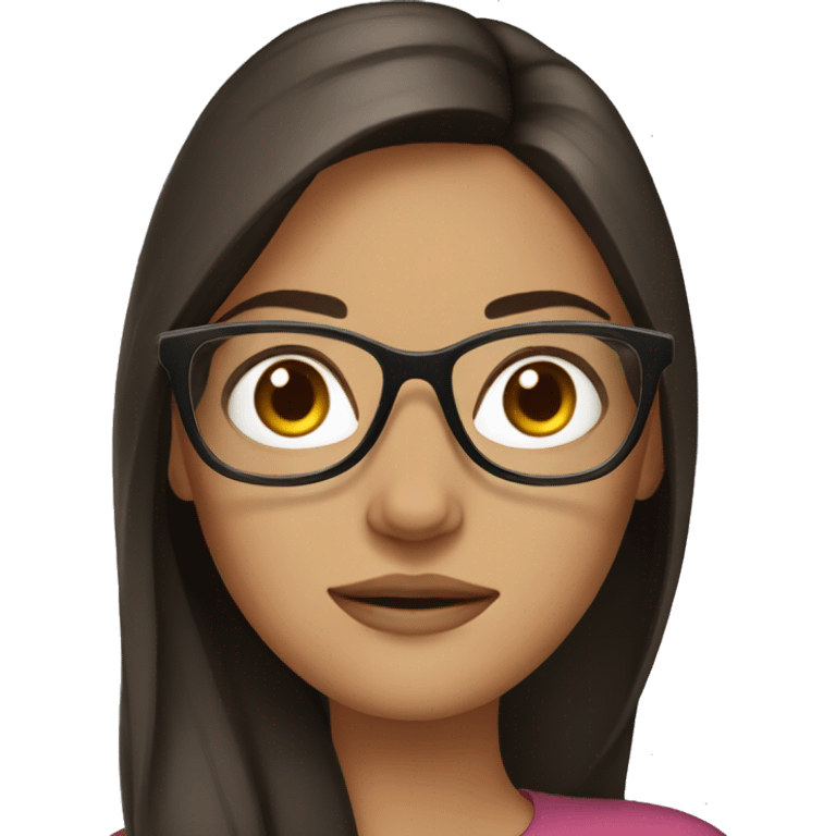 brunette girl with glasses  emoji