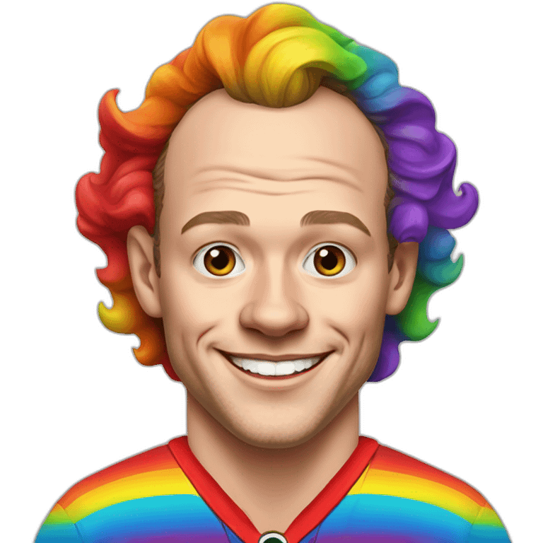 Jonathan Toews as a rainbow circus clown emoji