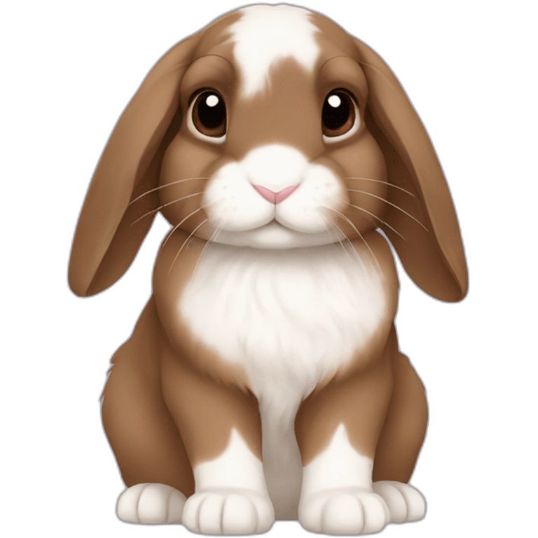 adorable brown holland lop bunny emoji