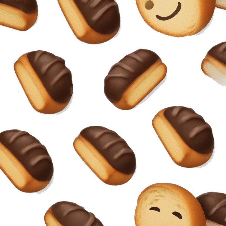 Non face pain au chocolate emoji