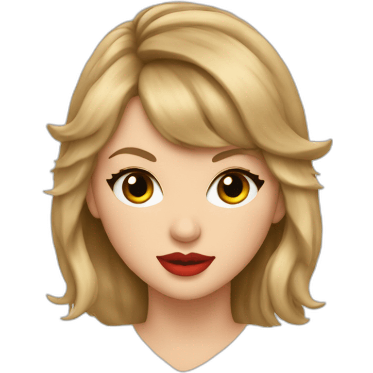 Taylor Swift with a heart around the right eye emoji