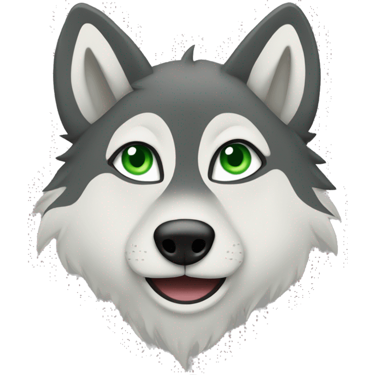 Loup avec les yeux vert clair  emoji