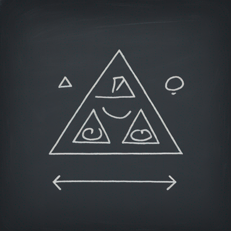 school blackboard with triangles written on it emoji