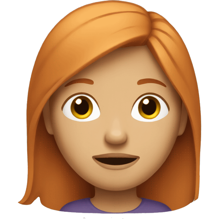 Long ginger haired woman emotions emoji