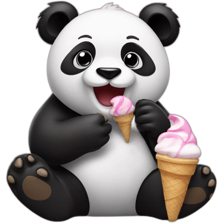 Panda eating ice cream emoji