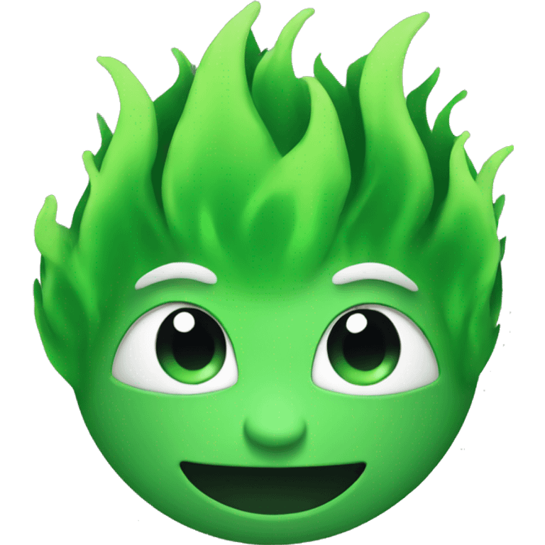 Green flames emoji