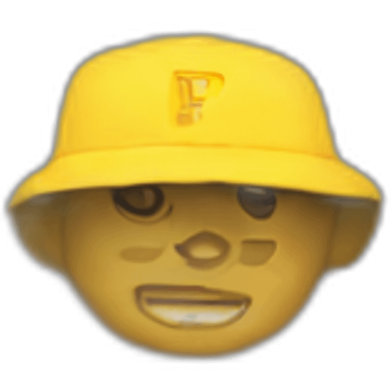 man with yellow "FBI" letters on his cap emoji