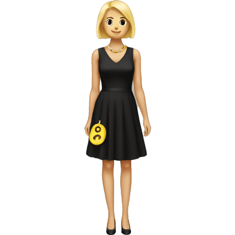 a black dress and a measuring tape  emoji