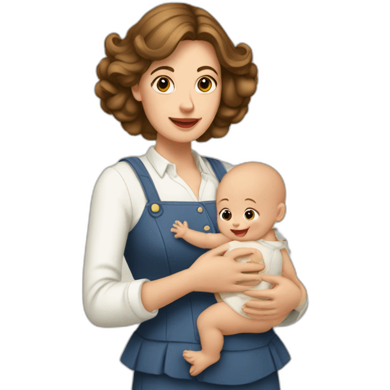 Femme française et son bébé emoji