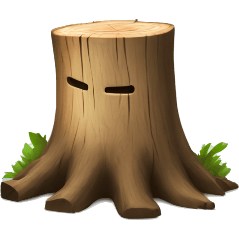 Tree stump with an axe cleaved in  it  emoji