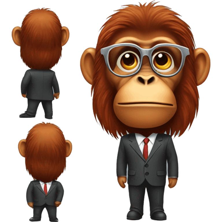 Orangutan wearing a suit emoji