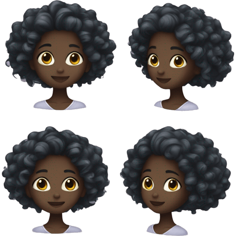 Dark skin girl with curly hair using water magic emoji