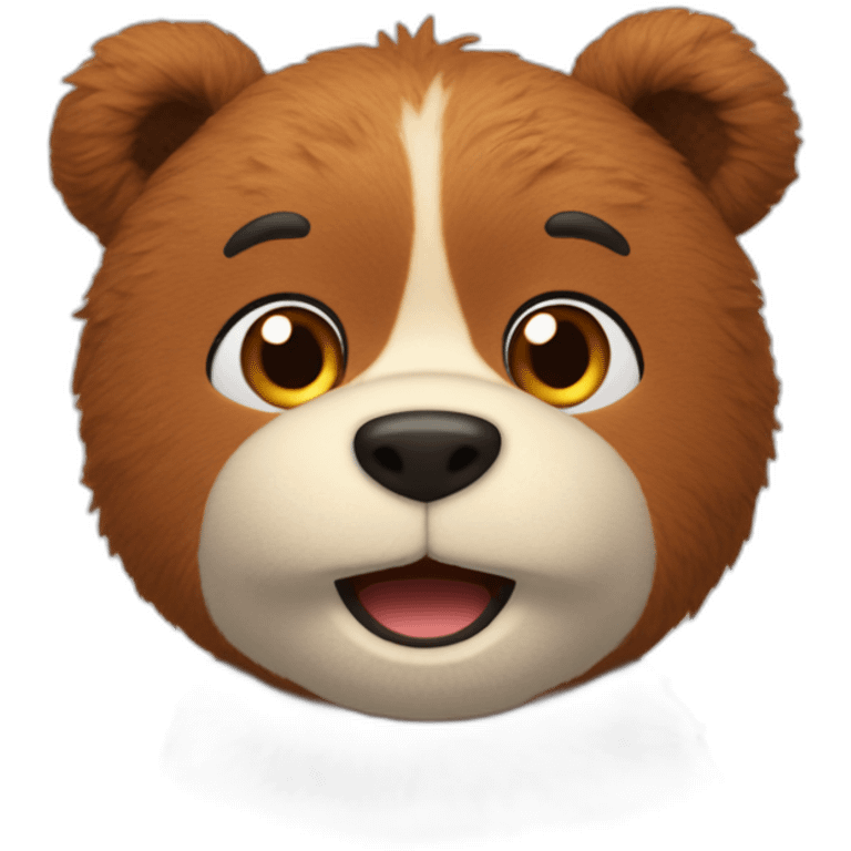 Osito de peluche estilo pixar sonriendo emoji